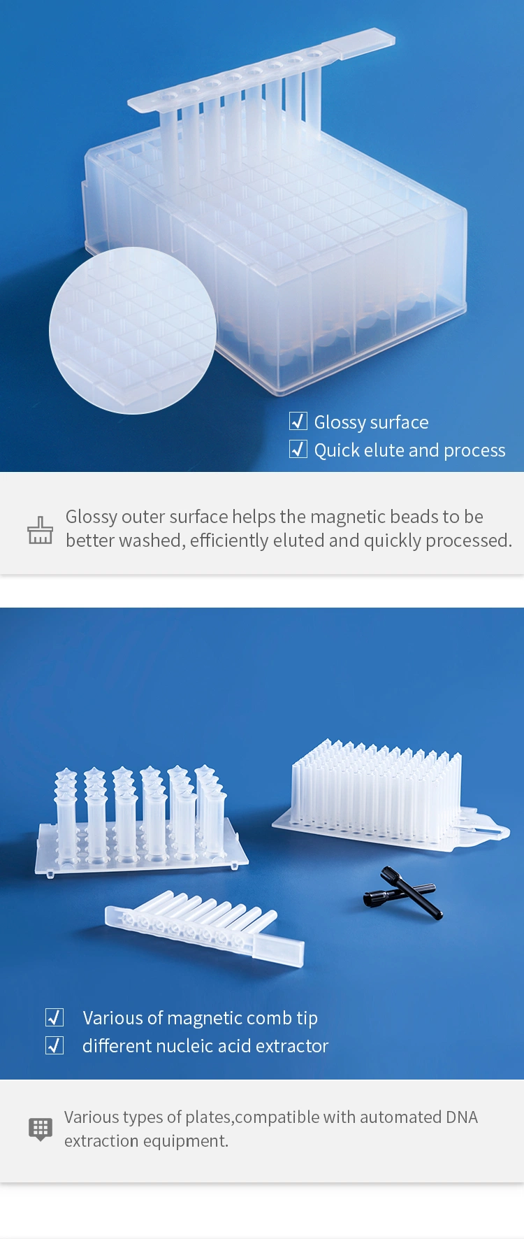 Laboratory Consumables 8-Strip Tip Comb for Deep Well Plate