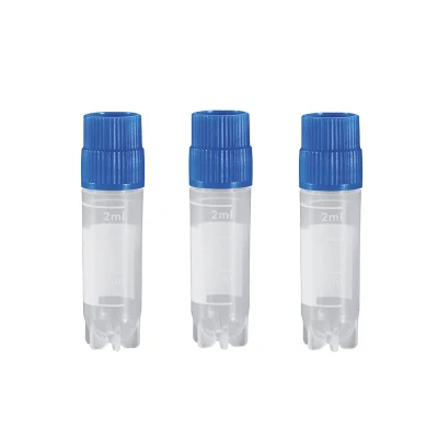 Cryovials Freeing Tube Design con filettatura esterna da 2,0 ml Autoportante