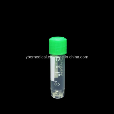 Tubo per fiale criogeniche criogeniche in plastica per congelamento da 0,5 ml 1,5 ml 1,8 ml 2 ml 5 ml con fondo piatto