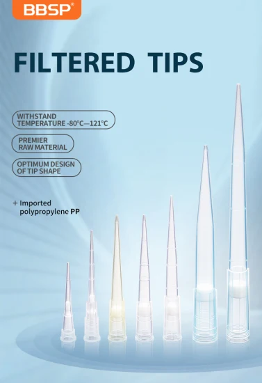 Puntali con filtro per micro pipette sterili monouso universali gialli blu trasparenti per aspirazione 10UL 200UL 1000UL